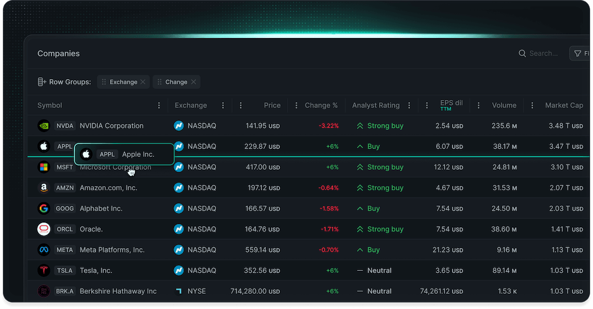LyteNyte Grid. Image of the grid with a drag hover icon representing row drag