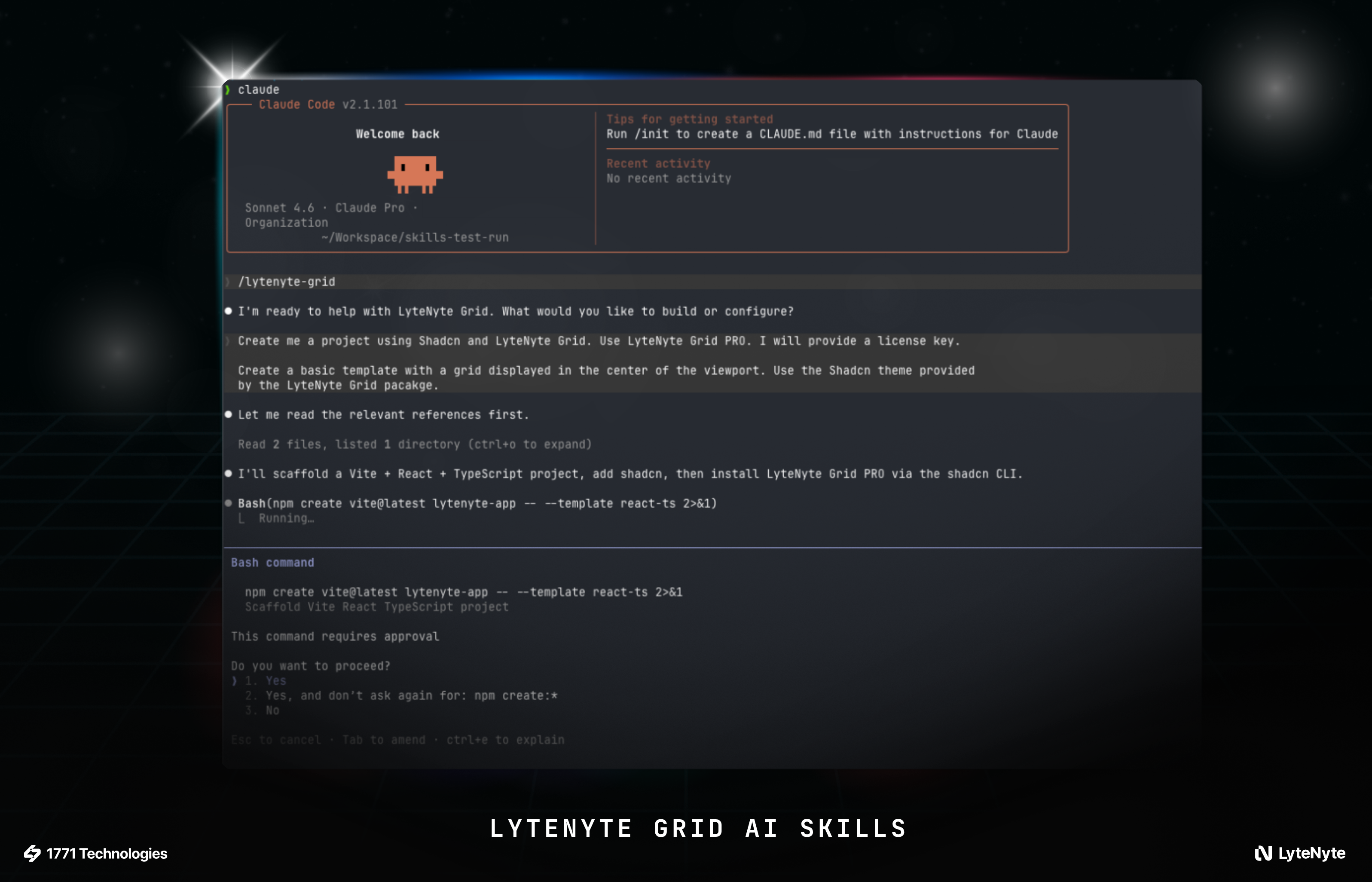 Skills image showing claude code in action